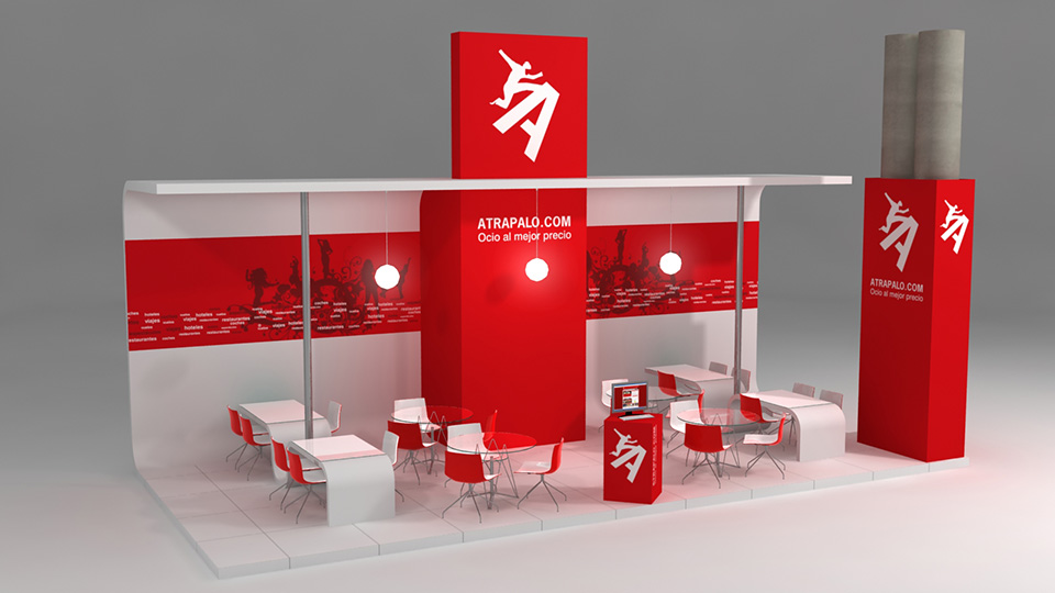 Visualización 3D del stand de Atrápalo para Fitur 2010